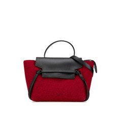 셀린느 중고 2016 미니 펠트 앤 송아지 가죽 벨트 사첼 백