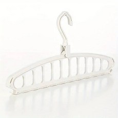 옷걸이 공간절약 원목 뿔 접이식 멀티 홀 옷 걸이 미끄럼 방지 보관함 공간 절약 랙 주최자 옷장 청바지 바지 스카프, 아이보리, 1개