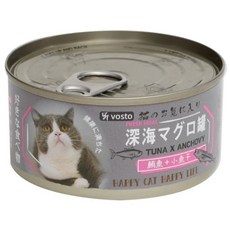 VOSTO 深海鮪魚罐 寵物貓罐頭 補鐵副食罐, 170g, 鮪魚+小魚乾