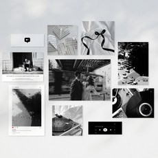 빈티지 블랙 방 벽 꾸미기 홈카페 인테리어 엽서 벽 꾸미기, 엽서 패키지 16p - 블랙 ver.1