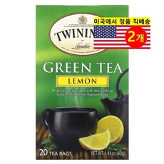 Twinings 오가닉 허브 티 레몬 녹차 20개입 40g 1개, 2개