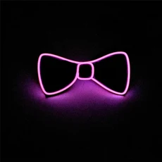 남자 LED조명 나비 넥타이 EL 와이어 네온 LED 파티 할로윈 크리스마스 조명 장식 바 클럽 무대 소품 의류, 03 Yellow