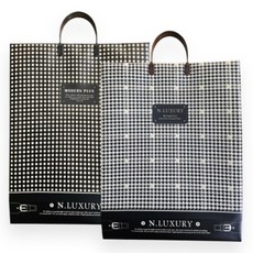 체크 PP쇼핑백 10개입(색상랜덤발송), 체크 1800 PP쇼핑백 10개입