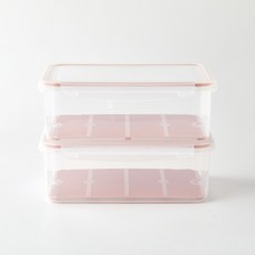 모던하우스 깍뚝수박 소분보관용기 핑크 4.8L 1+1 KC0421023, 3P, 2개