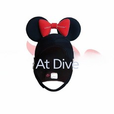 모자 프리다이빙 캐릭터 서핑 귀여운 잠수모 잠수복 번개 만화 프리사이즈, 빨간리본