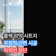 로얄시리즈 무점착 창문 시트지 자외선차단99% 사생활보호, 블랙암막