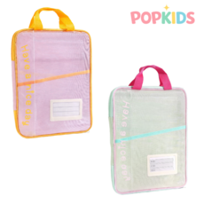 플로우앤코 투명A4 파일보관 메쉬파우치 2개, 1세트, 옐로우+핑크