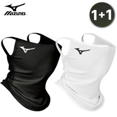 미즈노 정품 UV 웨이브 자외선차단 남성용 쿨링 마스크, 블랙+화이트, 1개