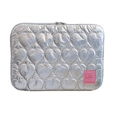 VASTLUCKY 9-11인치 태블릿 슬리브 케이스 아이패드 프로 11 에어 4 10.2 탭 보호 가방 귀여운 하트 퀼트 퍼피 노트북 파우치 휴대용 183618 72658037, 실버