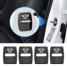 4Pcs 자동차 도어 잠금 버클 보호 미니 쿠퍼 R56 JCW Cabrio Aceman Countryman 용 아연, 05 B Black