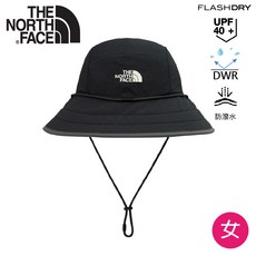 The North Face 美國 女 漁夫帽 DWR防潑水 速乾 防曬, 黑