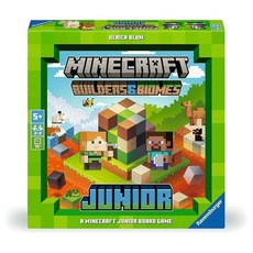 Ravensburger 마인크래프트 Builders & Biomes Junior – 협동 어린이 게임 | 크리퍼 및 엔더맨과 함께하는 재미있는 농장 건설 모험 | 기술 개발 및