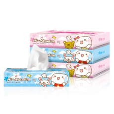 【饅頭】180抽日式面紙90盒/箱 可愛卡通圖案抽取式面紙, 1箱, 90個裝