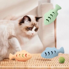 스크래쳐 물고기 치석 해소 장난감 관리 반려묘 이갈이용 스트레스 실리콘