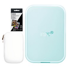 Canon 佳能 Inspic P2 相片印表機 + 相紙 30張 + 保護殼組合, 淺藍色相片印表機 + 隨機出貨保護殼, PV-223