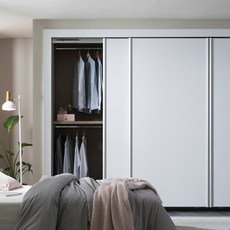 에프오디 솔리드 엠보LPM 슬라이딩 붙박이장 300cm, 화이트