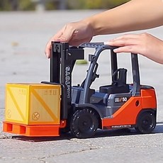 지게차 RC카 미니 오프로드 중장비 건축장비 차량 입문용 무선자동차 합금 엔지니어링 모델, B