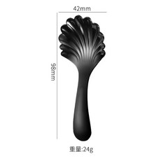 台灣本土貨 便攜勺子叉子短柄叉勺學生用吃飯甜品圓勺叉子迷你餐具, 1 個黑殼勺, 1個