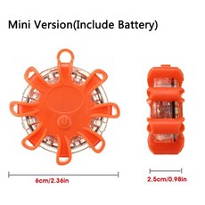 3PACK LED 비상 조명 모드 안전 깜박이는 트럭 램프 USB 빨간색 충전식 대시 스트로브 경고 라이트 차량용, Mini Version, 2Pcs