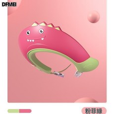 DFMEI 嬰幼兒洗髮帽 防水護耳 可調節 硅膠, 1個, 西瓜紅:如圖