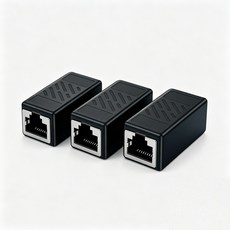 CAT6 FTP 랜연장 젠더 RJ45 키스톤 잭 커플러 1Gbps, 3개, 블랙 3개, 블랙