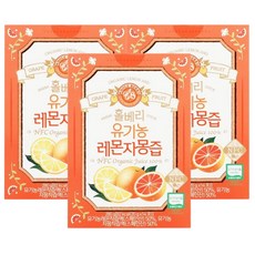 홀베리 유기농 레몬 자몽즙 착즙액, 280g, 3개