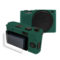 파나소닉 LUMIX DC-S9 풀커버 하우징 범퍼 케이스 + 액정 방탄유리 필름, 파나소닉 루믹스 DC-S9, 그린