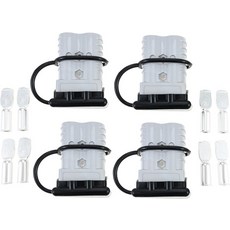 20AWG 게이지 배터리용 4Pc 350Amp 배터리 케이블 커넥터 퀵 커넥트디커넥트 복구 윈치 지게차 견인 시스템용 점퍼와 호환되는 12v-36v 플러그