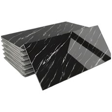 제이에스맘 붙이는 방수 타일 대리석 벽지 접착식 데코 폼블럭 포인트 시트지 300x600mm, 스틸블랙마블, 7개입