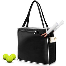 Tyxauk 여성용 테니스 토트백 경량 방수 테니스 라켓 백 라켓 2개 보관 피클볼 백 대형 스포츠 토트, Tyxauk 여성용 테니스 토트백, 경량 방수 테니스