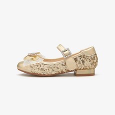 [에스키즈] 리튼쿤 아리 키즈 여아 구두 (골드) KL2201
