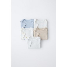 ZARA 하우스 프린트 바디수트 5장 세트 - 크림 블루 5644459080