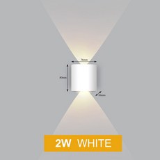 호환 알루미늄 LED 벽 램프 실내 복도 머리맡 조명 방수 야외 Sconce 발코니 AC110V 220V, 2W Black Body, CHINA, Cold White 6000K