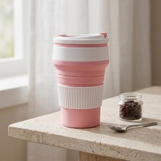 350ml 휴대용 실리콘 컵 접이식 여행 캠핑 커피 주스 컵, 03 350ml, 분홍색
