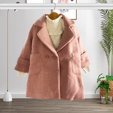 兒童毛呢外套 時尚韓版羊羔絨大衣 男童女童秋冬公主風外套