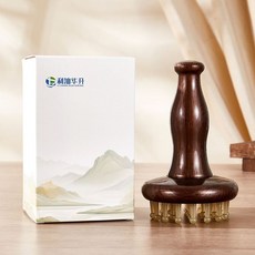牛筋梳按摩經絡刷29齒長柄帶脈按摩刷 肚子燃脂揉腹徒步筋絡疏通全身通用按摩工具, 1個, 【禮盒裝】29齒圓盤蓋章刷+10毫升精油