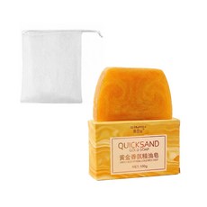 SIMISI 思密絲 胺基酸黃金香氛精油皂, 1個, 黃金皂 (100g/梯型)+起泡網