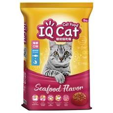 IQ Cat 聰明貓 成貓用 乾糧, 海鮮口味, 5kg, 1袋