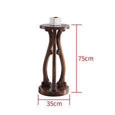 花架 展示架 置物架 美式全實木高腳花架客廳落地式陽台置物架綠蘿爬藤展示架子, B款矮花架【胡桃色】75cm高