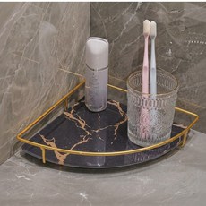 대한만물상 골드프레임 화장품 정리대 인테리어 트레이, 블랙