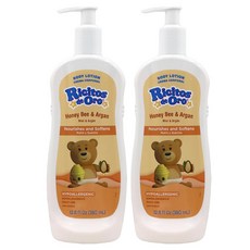 Ricitos de Oro 아기 피부를 매끄럽게 하는 허니 앤 아르간 베이비 바디 로션 - 꿀벌 추출물이 함유된 저자극성 맛있는 향 각 300ml(12.8액량 온스) 2팩