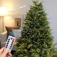 上新優惠價 聖誕聖誕樹遙控彩燈銅絲星星綠綫串燈燈串滿天星綠植藤條節日裝飾 聖誕節裝飾 耶誕節裝飾 聖誕節裝飾 耶誕節, 墨綠線 -暖白 電池帶遙控器,33米300燈, 1個