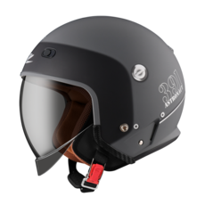 ZEUS 391 A28 月球帽 內墨鏡騎士帽 加長內墨鏡片 3/4罩安全帽, 消光冷灰/銀