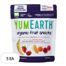 야미얼스 유기농 후르츠 스낵 젤리, 혼합맛(바나나/체리/복숭아/딸기), 178.2g, 5개