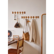 [특가 할인] 에코소라노 무타공 접착식 다용도 벽걸이 후크 옷걸이 행거 특가할인, 원목