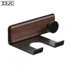 Z3JC 衛生間置物架胡桃木吹風機架電吹風掛架風筒收納架免打孔壁掛支架, 1個, 胡桃木吹風機架B款:如圖