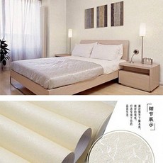 加厚自粘防水牆紙 3D立體臥室客廳壁紙, 蠶絲紋米黃色,加厚 60釐米寬5米長