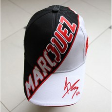 【颶風騎士】越野機車騎行鴨舌帽 機車戶外賽車遮陽刺繡字母棒球帽 Marquez帽子, 1個, 白色,均碼