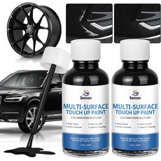 2팩 자동차 블랙 페인트 터치업 스크래치 수리 차량 휠 림 고광택 펜 빠르게 건조 수리 방지 사용이 간편합니다