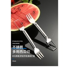 快速西瓜切塊器-雙線柄 全不鏽鋼材質 夏日雙頭, 1個